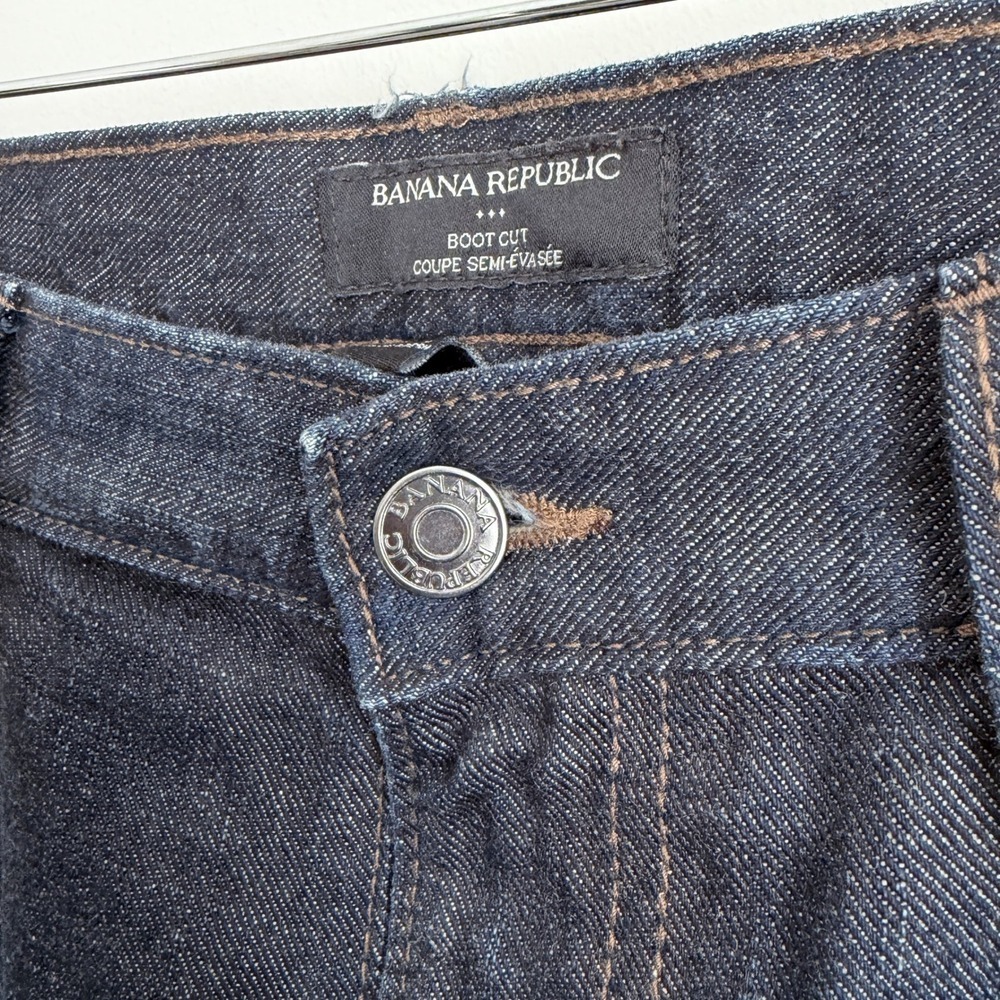 Banana Republic Boot Cut Jeans Dark Wash Denim Casual Relaxed Fit Blue Men 34/32 - Picture 4 of 10